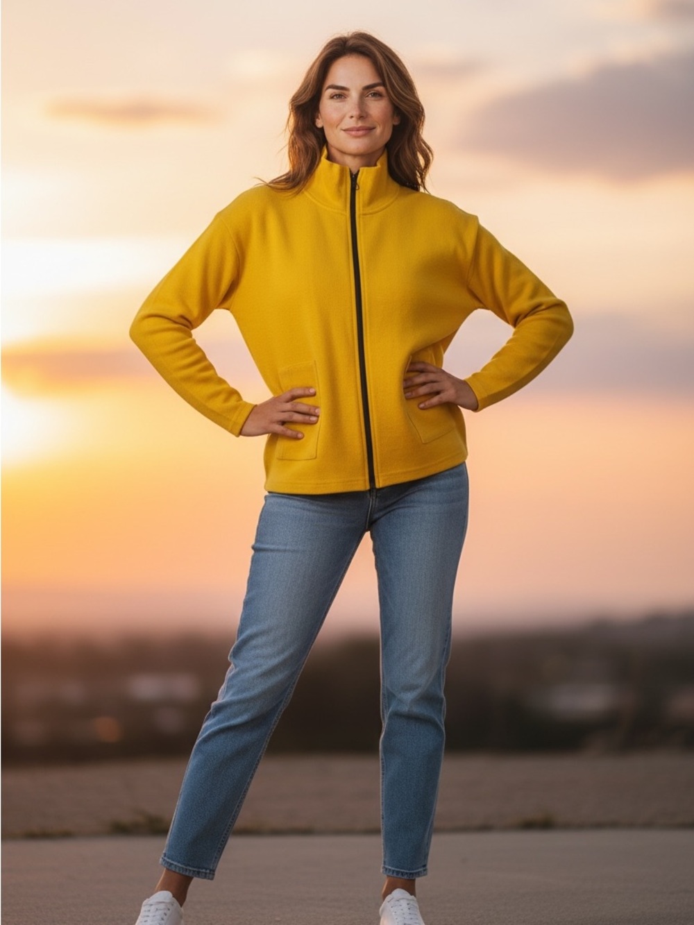 Fat Hat Clothing Co. Mustard Yellow Zip-Front Jacket